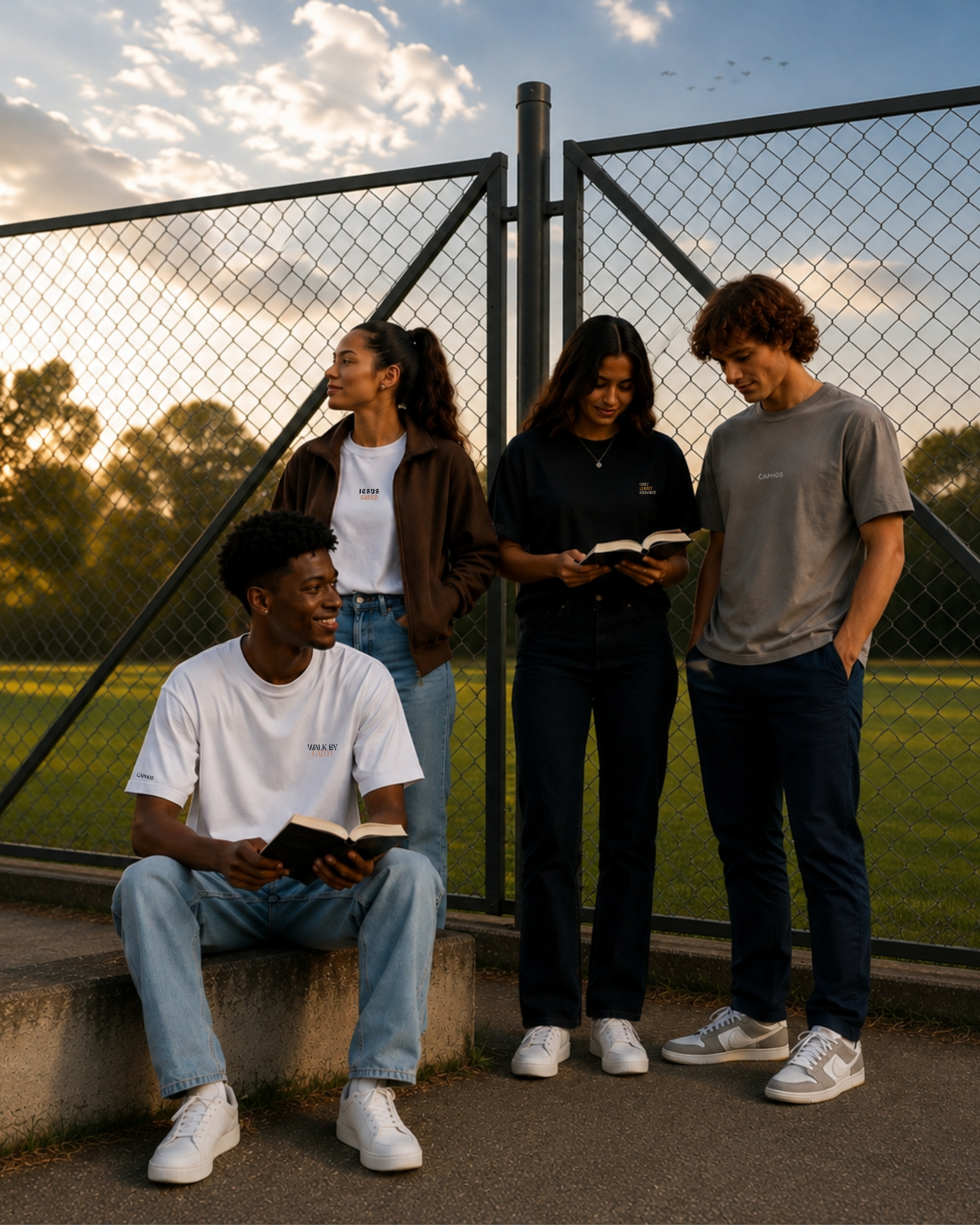 The CAPHOS community wearing the Basics collection